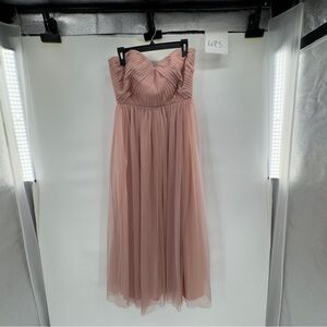 Birdie Grey Christina dusty rose sweetheart neckline chiffon tulle dress size L